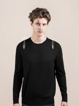 Maglioni pullover con zip slim fit in lana Basulan