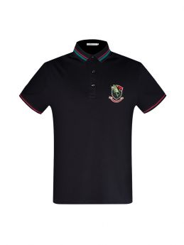 Slim-fit Polo Shirt with Lizard Embroidery Badge