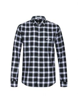 Relaxed-fit Shirt in Checked Cotton with Logo Motif