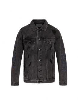 Relaxed-fit Stitching Embroidered Denim Jacket