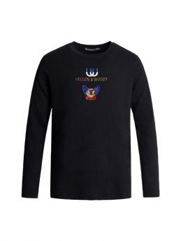 Wool-Blend Logo-Print Crew Neck Sweater