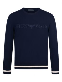 Slim-fit Logo Pullover Sweater in Basulan Wool