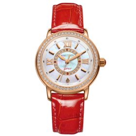 Reef Tiger Love Promise Top Brand Luxury Women Watch Genuine Leather Strap Diamond Rose Gold Ladies Watches RGA1563-PWR