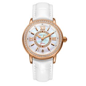 Reef Tiger Love Promise Top Brand Luxury Women Watch Genuine Leather Strap Diamond Rose Gold Ladies Watches RGA1563-PWW