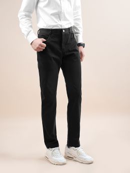 Pantaloni slim fit con bottoni e logo stampato in offset