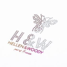 Hellen&Woody 21SS New Arrival France Stlye Tide Diamond Bee Logo Design Men's Slim Fit 100%Cotton O-Neck Short Sleeve T-Shirt