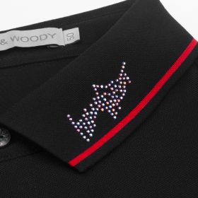 Hellenwoody Luxury Men's 2021SS New Short Sleeve Swarovski Diamond Printing 100% Cotton Sta