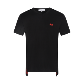 HW Men's Fashion Short Sleeve T-Shirt Mens Spring and Summer New Print Black Round Neck Shirt Men's Trend Brand