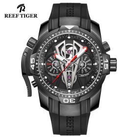 Reef Tiger Aurora Concept II Black Steel Multi-functional Mechanical Automatic Watches RGA3591-BBBR